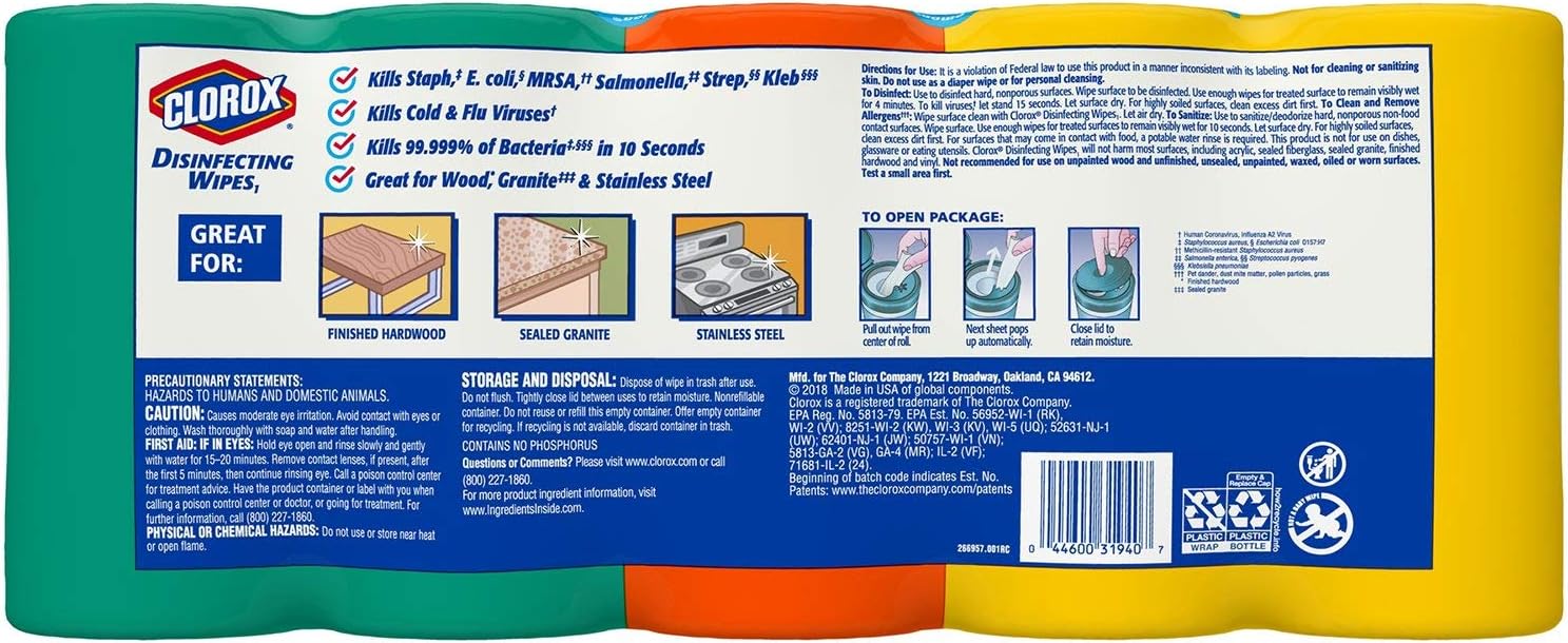 78 Count Disinfecting Wipes Variety Pack (Pack of 5) U9703