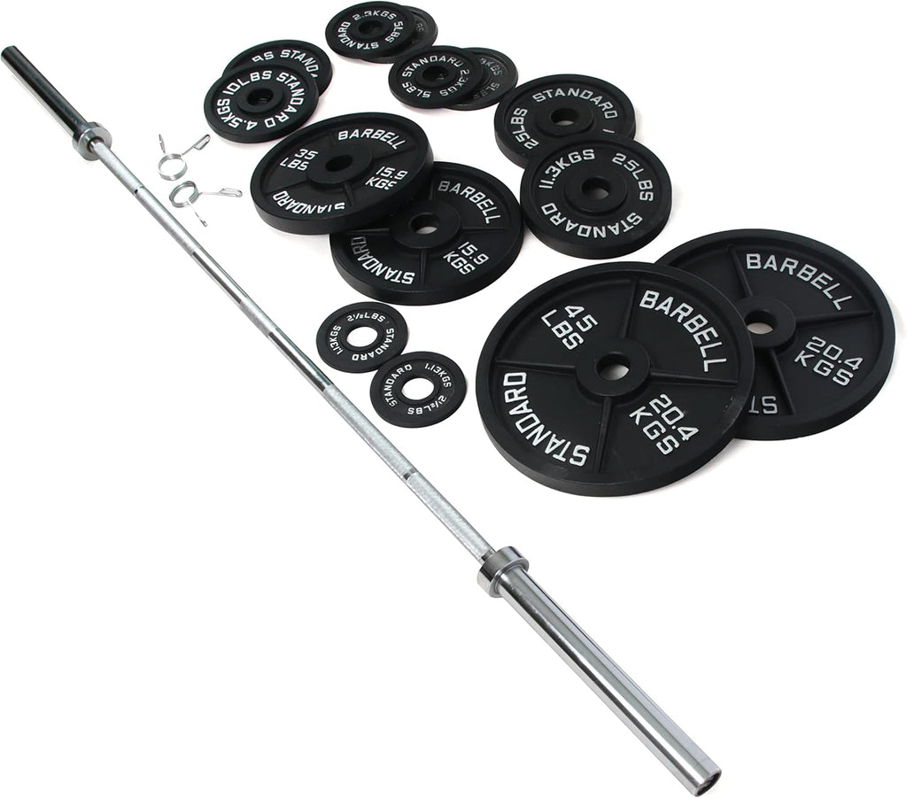300-Pound Cast Iron Olympic Weight Set with 7FT Olympic Barbell R71185