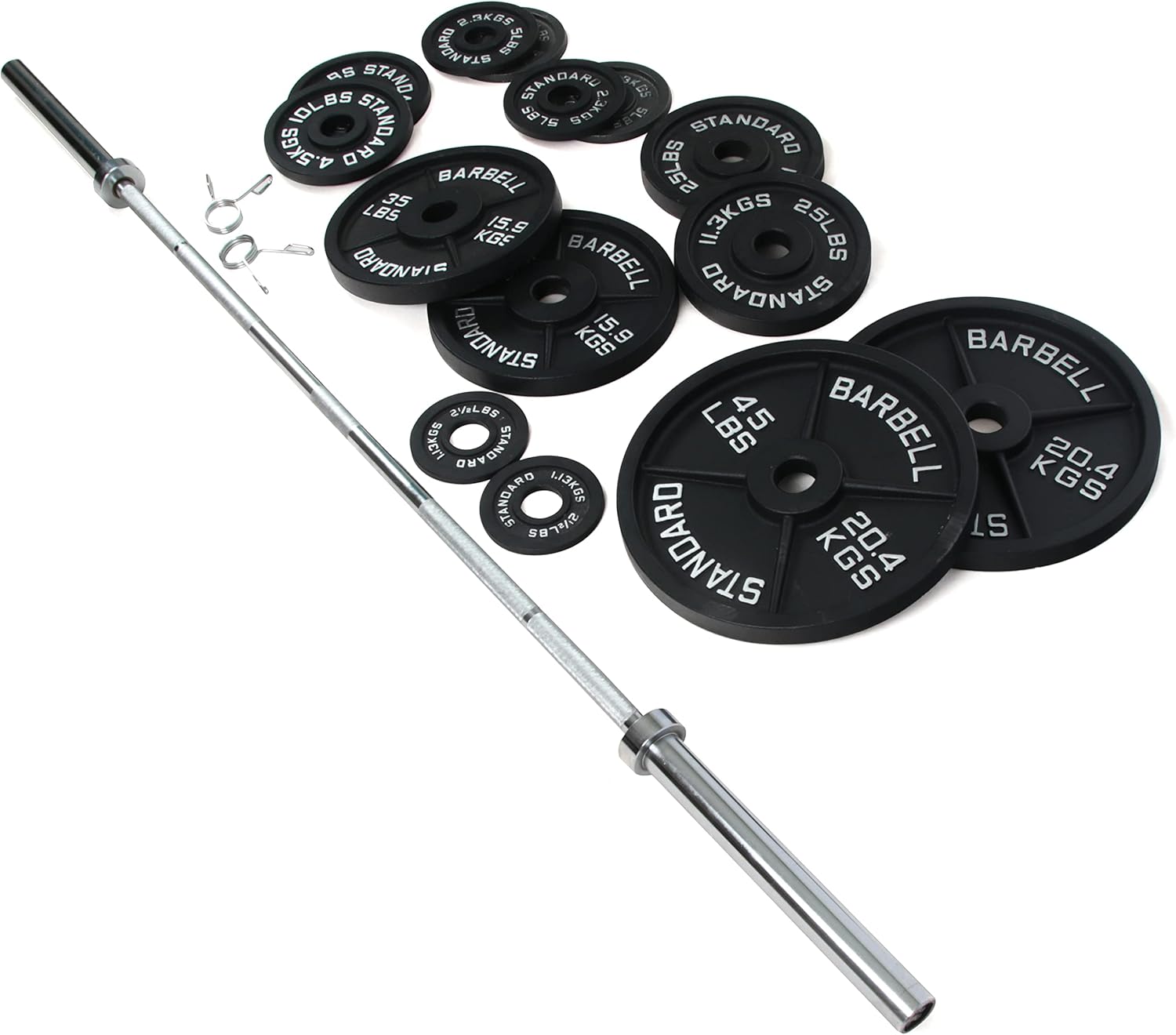 300-Pound Cast Iron Olympic Weight Set with 7FT Olympic Barbell R71185