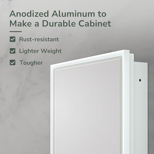 Silver 16x24 1 Door Recessed Medicine Cabinet with Mirror L657