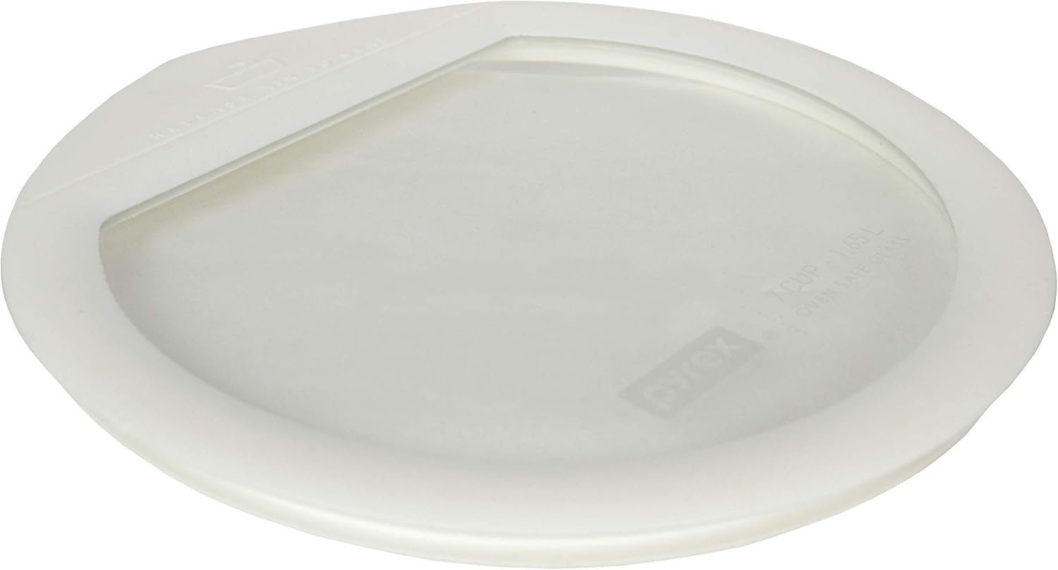 7-Cup Clear Glass Storage Bowl with White Silicone Lid A19522