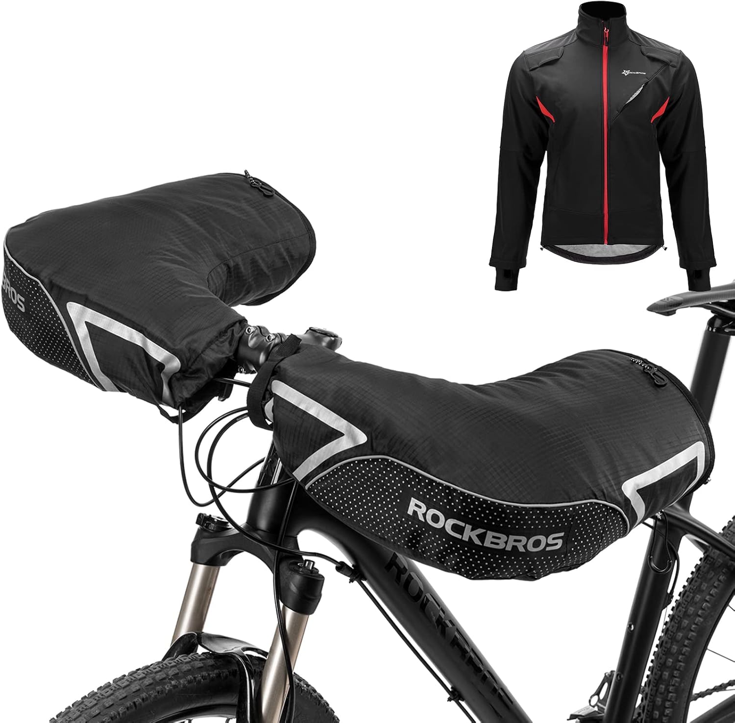 Handlebar Mittens Mountain Bike Bicycle Bar Mitts Winter Cycling Jackets H465