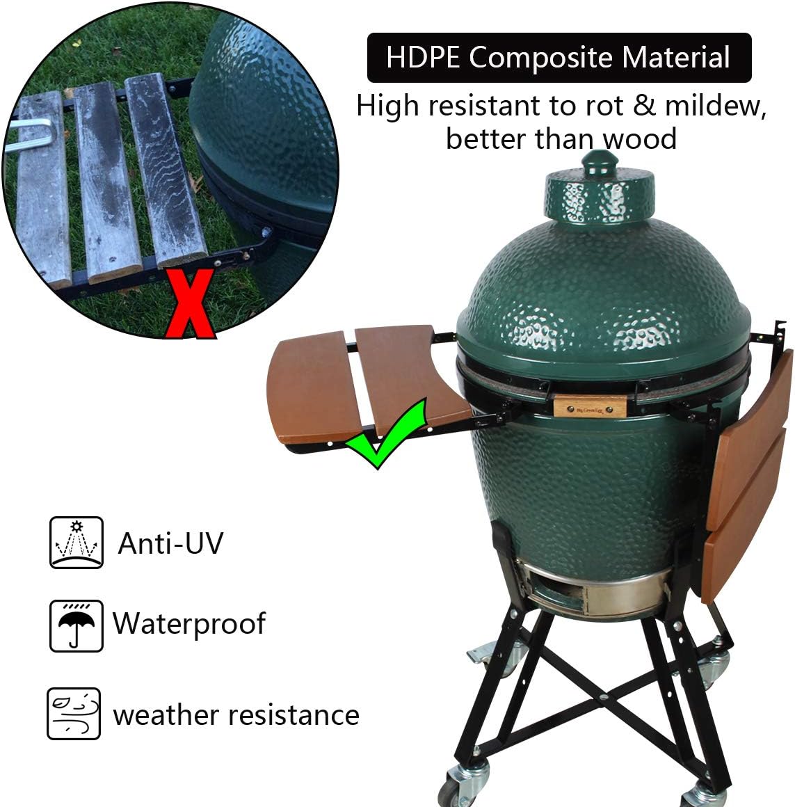 HDPE Shelves for Medium Big Green Egg - 2 Shelves Slats X848950