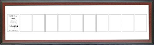 6 Opening Black Picture Frame with White Mat W2163