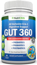 Probiotics, Prebiotics & Postbiotics with 18 Digestive Enzymes - 4-in-1 Complete Gut & Digestive Support Supplement - Non GMO - Vegan T86276