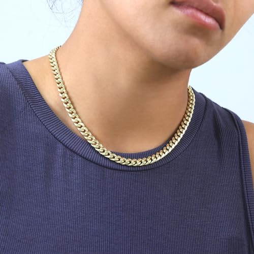 14k Yellow Gold Miami Cuban Link Chain Pendant Necklace K5319