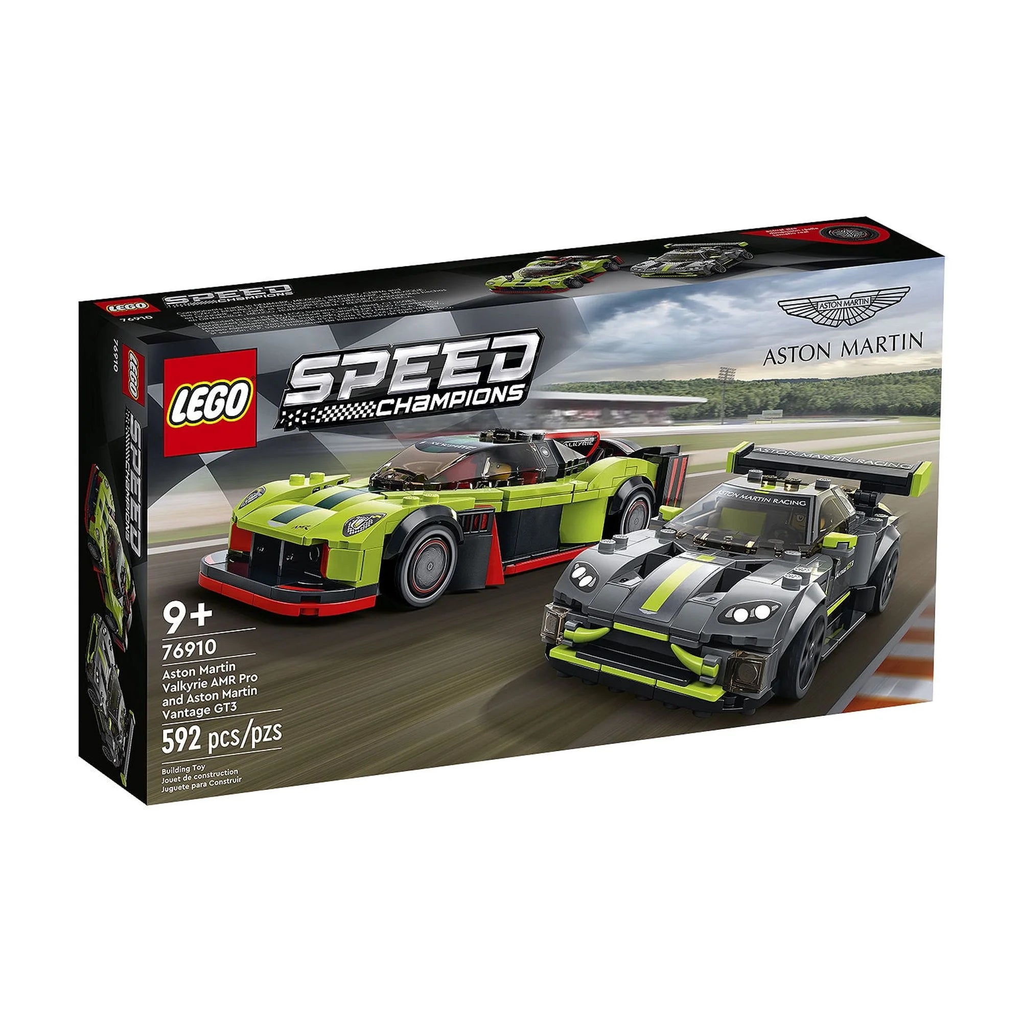 Aston Martin Valkyrie AMR Pro & Vantage GT3 2 Collectible Model 76910 Race Car Toy Set with 2 Driver Minifigures H75216
