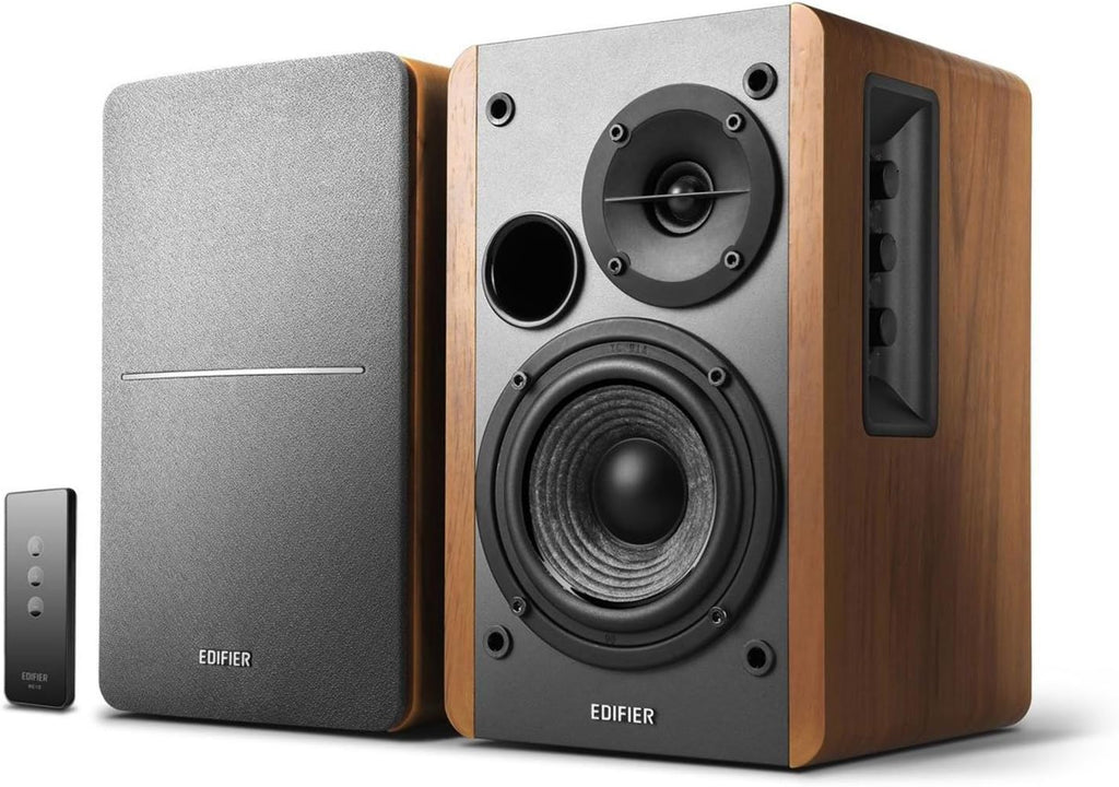 Powered Bookshelf Speakers - 2.0 Active Near Field Monitors - Wooden Enclosure - 42 Watts RMS S21996