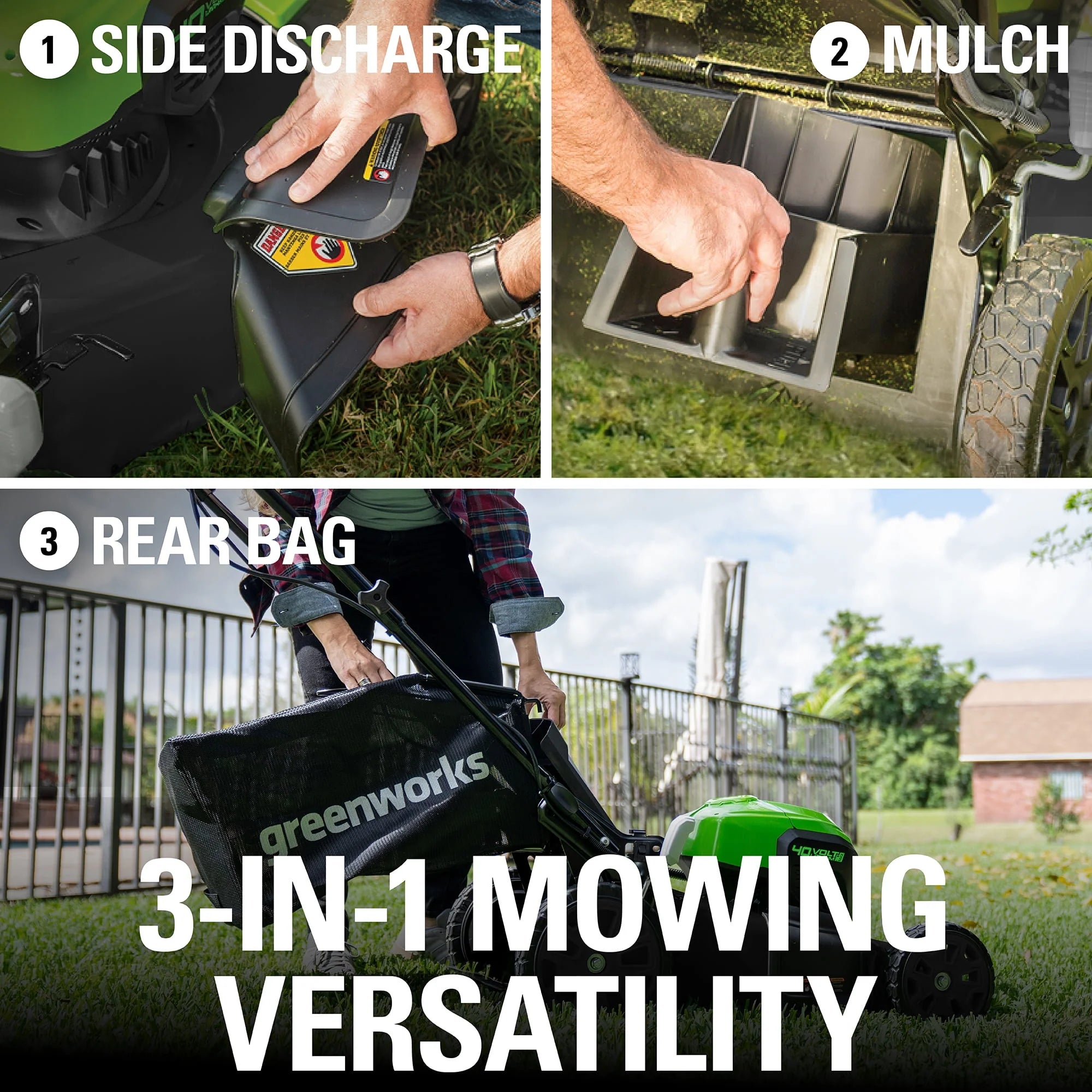 40V 20 Brushless Push Lawn Mower with 4.0 Ah Battery & Quick Charger V274871