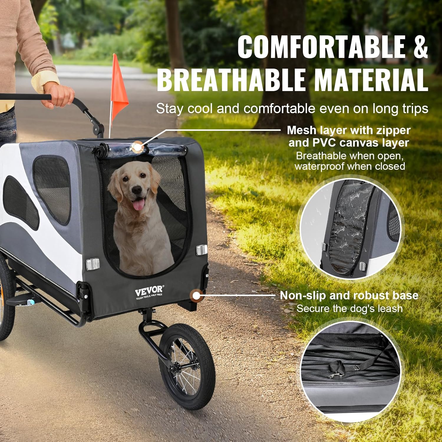 Black/Gray Dog Bike Trailer with Quick Release Wheels X348