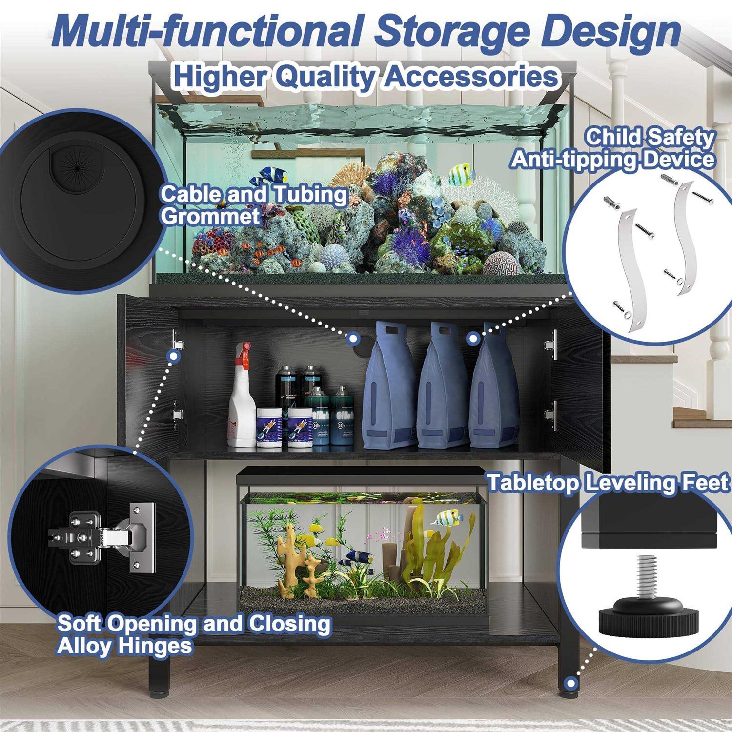 40-50 Gallon Aquarium Stand with Cabinet N1906