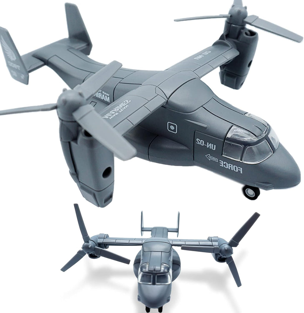Military Transport Aircraft Die-Cast Metal Pull Back Airplanes Pack of 2 M845