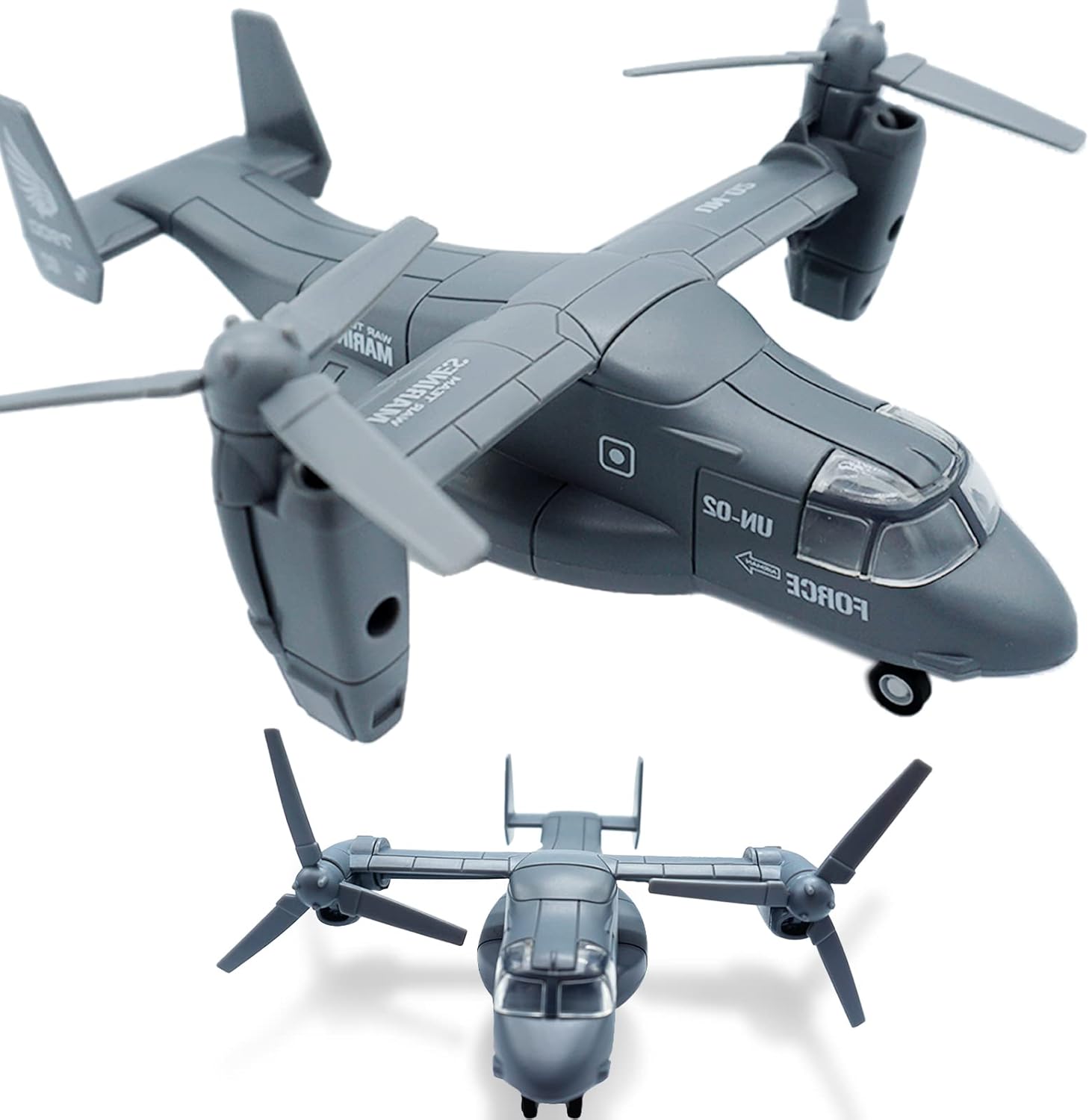 Military Transport Aircraft Die-Cast Metal Pull Back Airplanes Pack of 2 M845