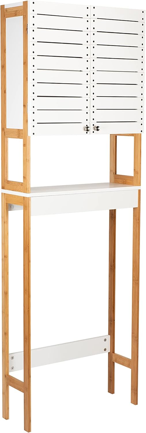 White Bamboo 3 Shelf Over The Toilet Cabinet D892846
