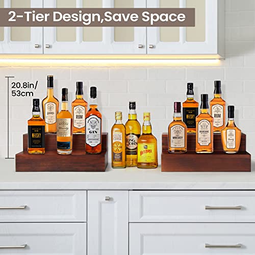 2 Pack 16 Inch 2 Tier Real Wood Bar Shelves N581