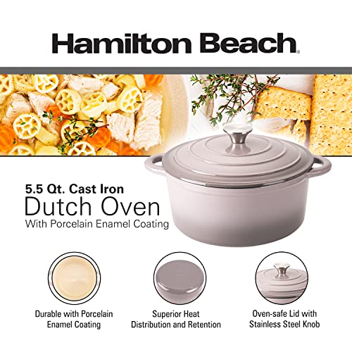 Red Enameled Cast Iron Dutch Oven 5.5-Quart with Lid P192