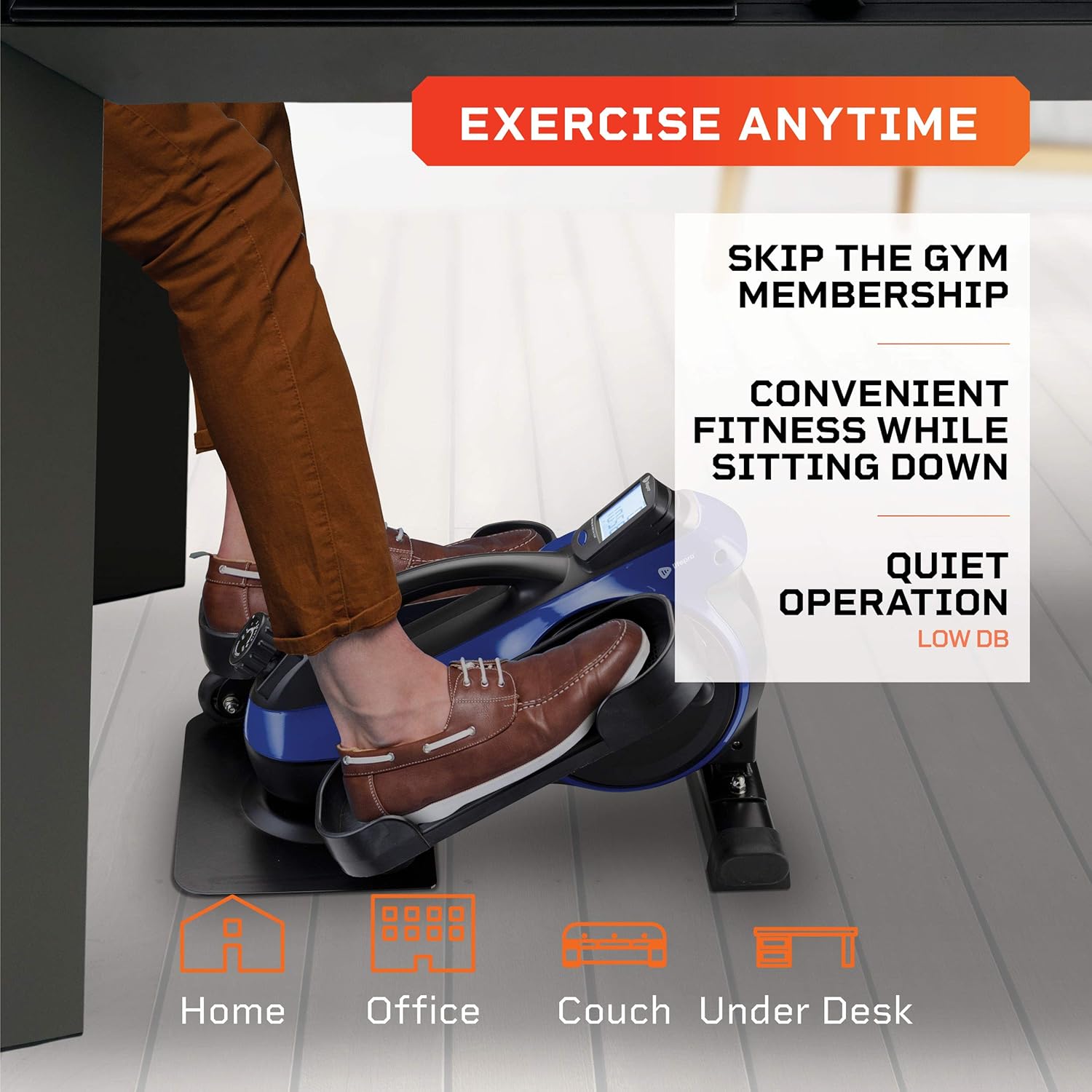Blue Under Desk Elliptical Pedal Exerciser U64064