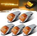 5Pcs 17 LED Amber Cab Roof Top Marker Clearance Running Lights with Chrome Base 12V X589575