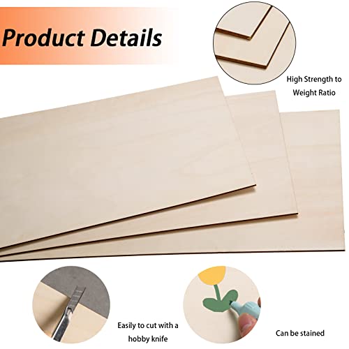 12 Pack Basswood Sheets 16 x 16 x 1/8 Inch 3mm Thick Unfinished Wood Boards S4144