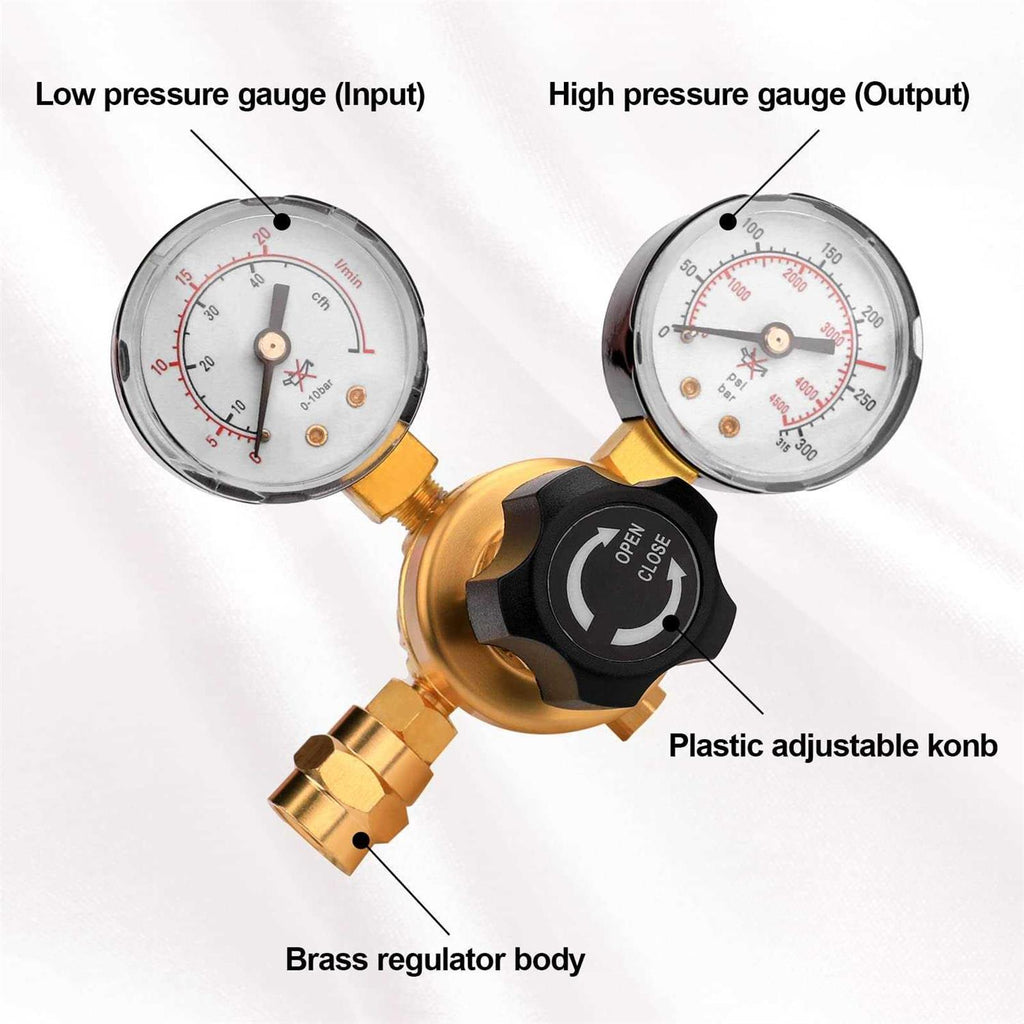 Argon CO2 Regulator Gauge Welding Gas Regulator with 6.6Ft Gas Hose N227