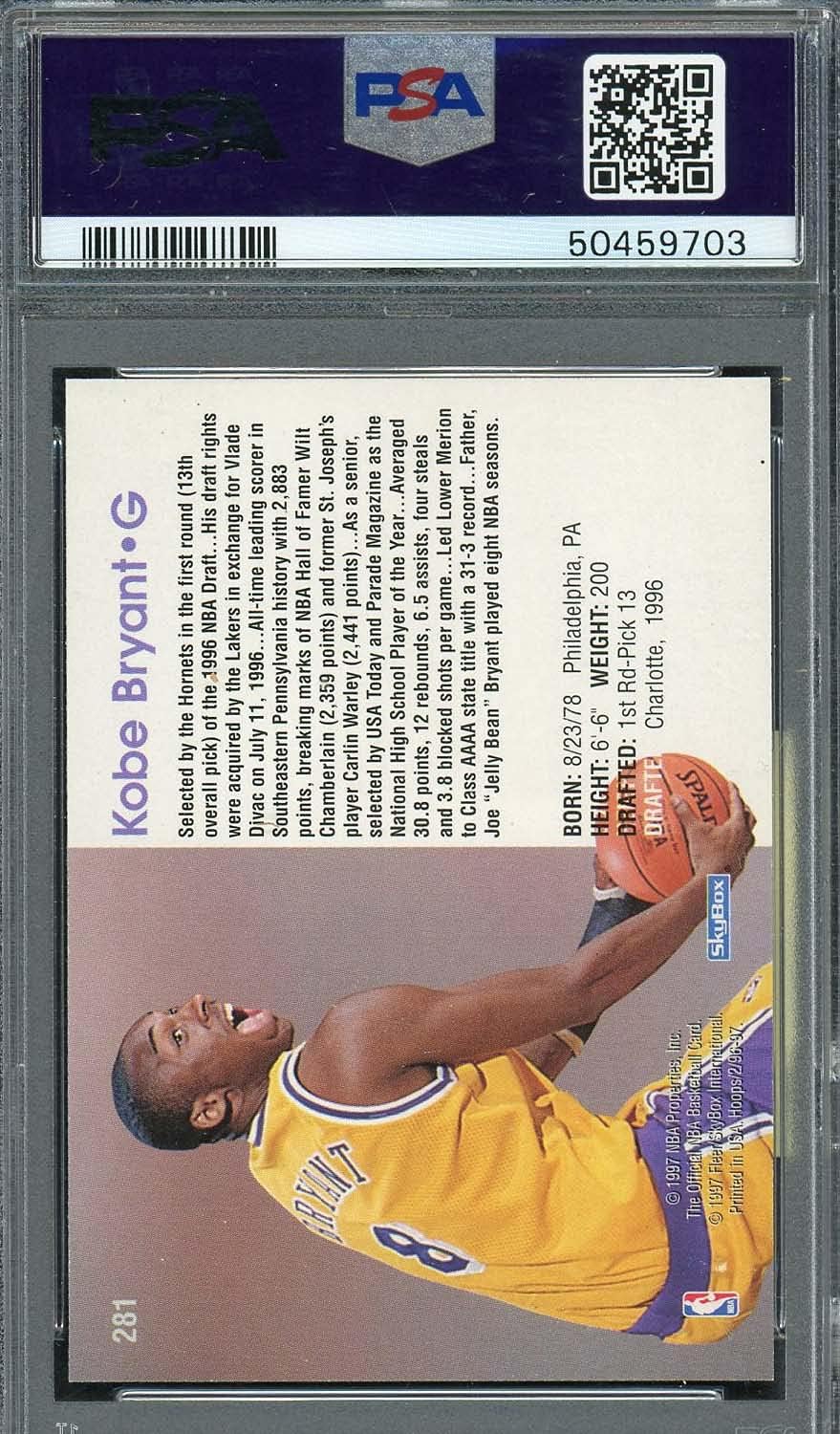 1996 Hoops Rookie Basketball Card #281 Graded PSA 9 N51557