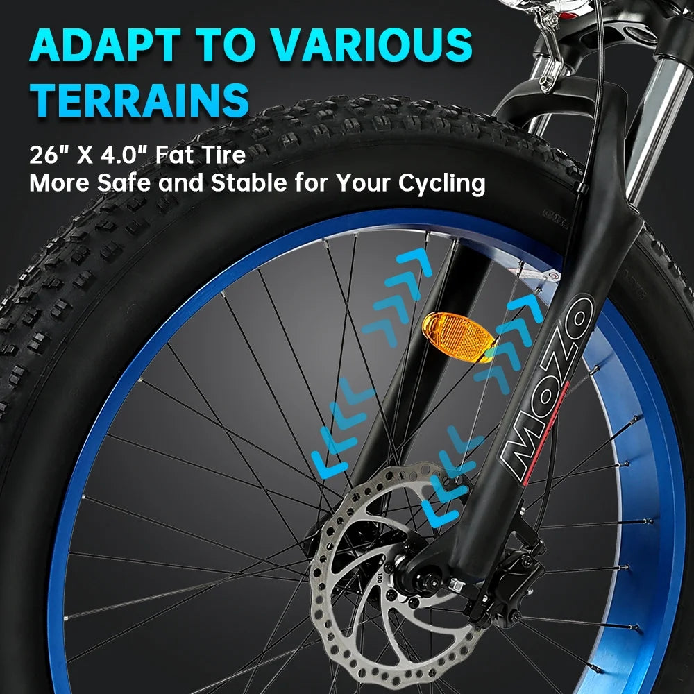 750 W 48 V 12.5 AH 26" Fat Tire Electric Bicycle M554158