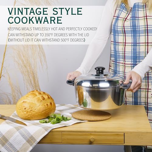 Cast Aluminum Dutch Oven with Lid - 5 Quart Lightweight Cookware Pot with Silicone Covers A83342