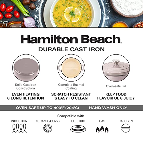 Red Enameled Cast Iron Dutch Oven 5.5-Quart with Lid P192