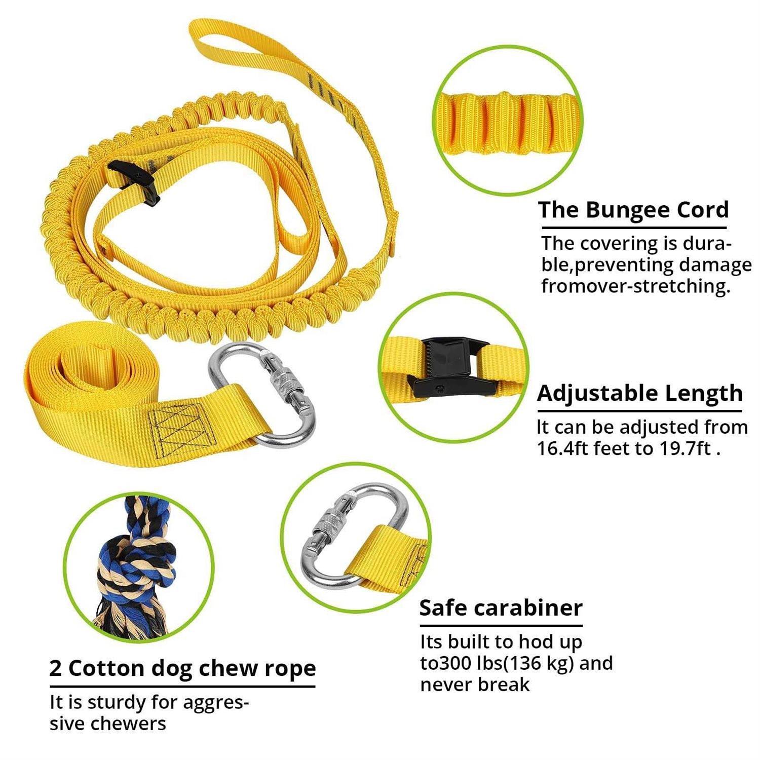 Dog Hanging Bungee Tug Toy Interactive Tether Tug-of-War J7426