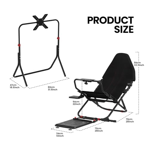 Racing Simulator Cockpit with TV Monitor Stand C9340