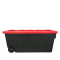Black 50 Gallon Plastic Storage Bin with Snap Lid A916