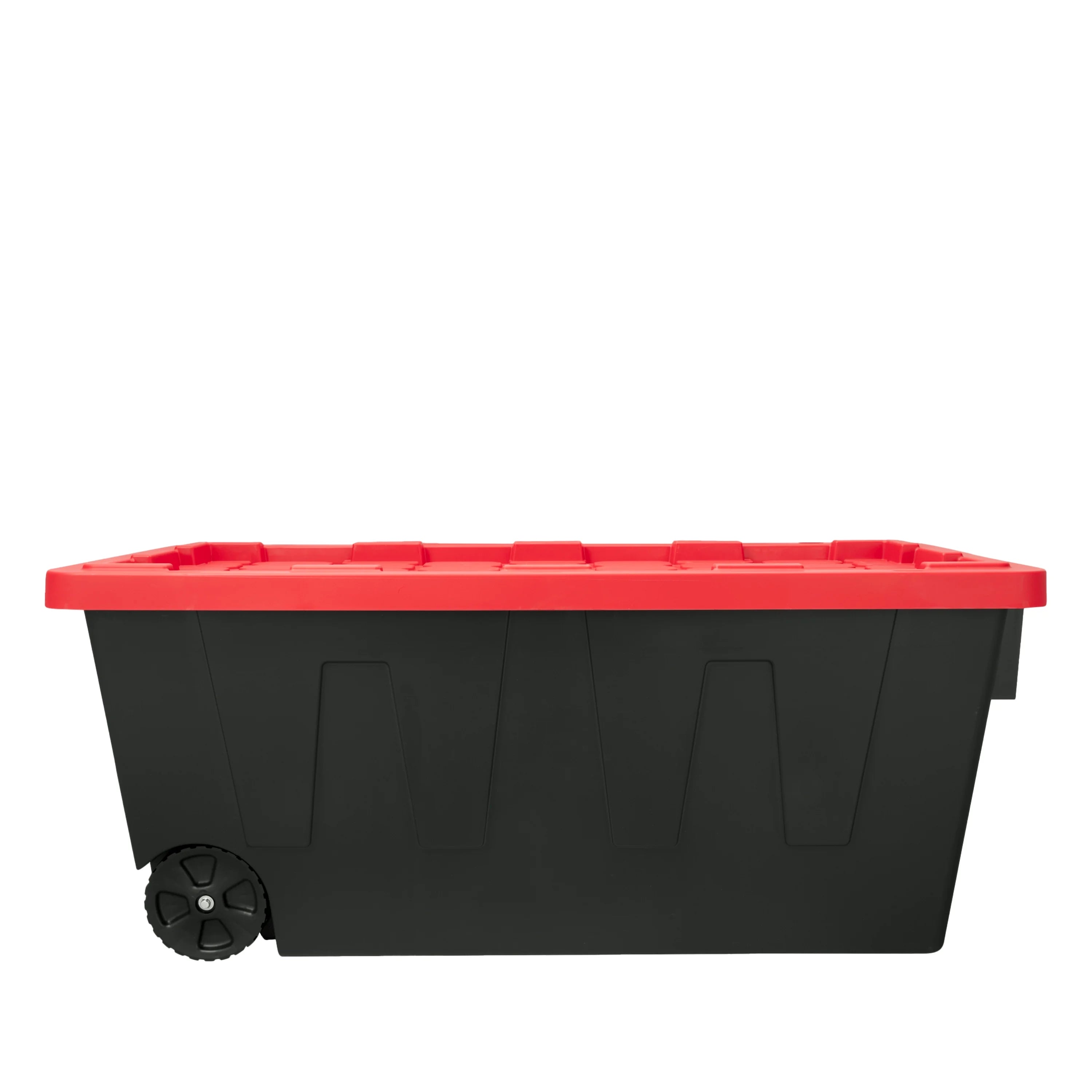 Black 50 Gallon Plastic Storage Bin with Snap Lid A916