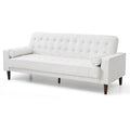 White Faux Leather Sleeper Sofa J686240