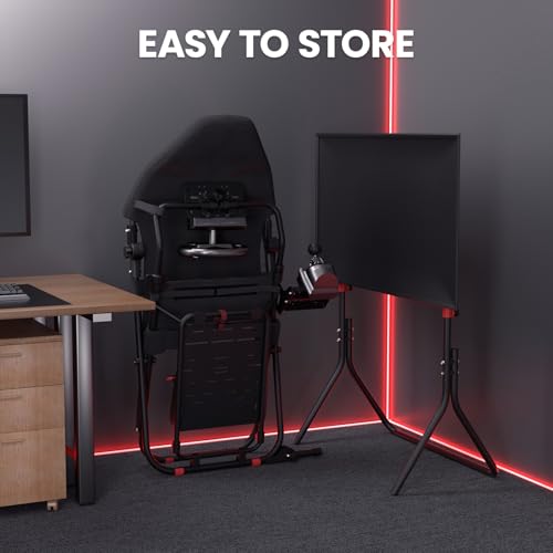 Racing Simulator Cockpit with TV Monitor Stand C9340