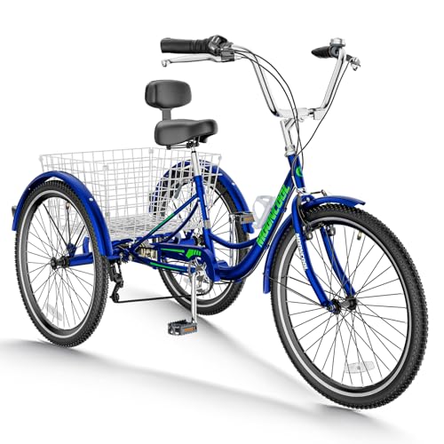 7 Speed 3 Wheel Adult Tricycle with Basket M373