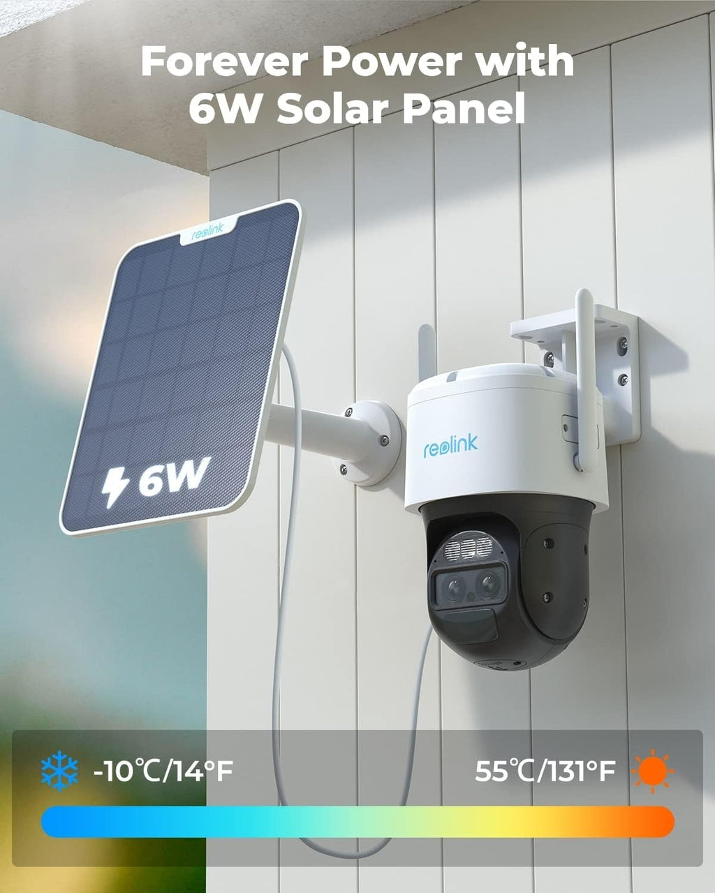 Solar Powered 2K Security Camera with Pan Tilt Auto Tracking J68600