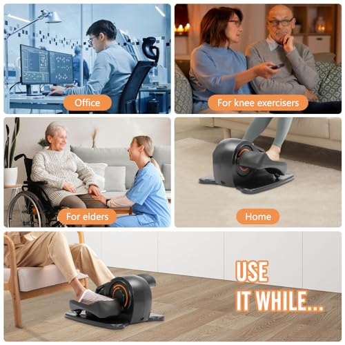 Under Desk Electric Seated Pedal Exerciser Leg Exercise Equipment with Remote Control Mini Elliptical Machine A1426