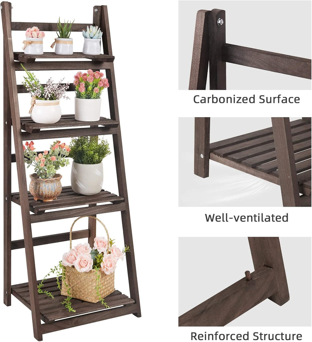 4 Tier Wooden Plant Stand I10516