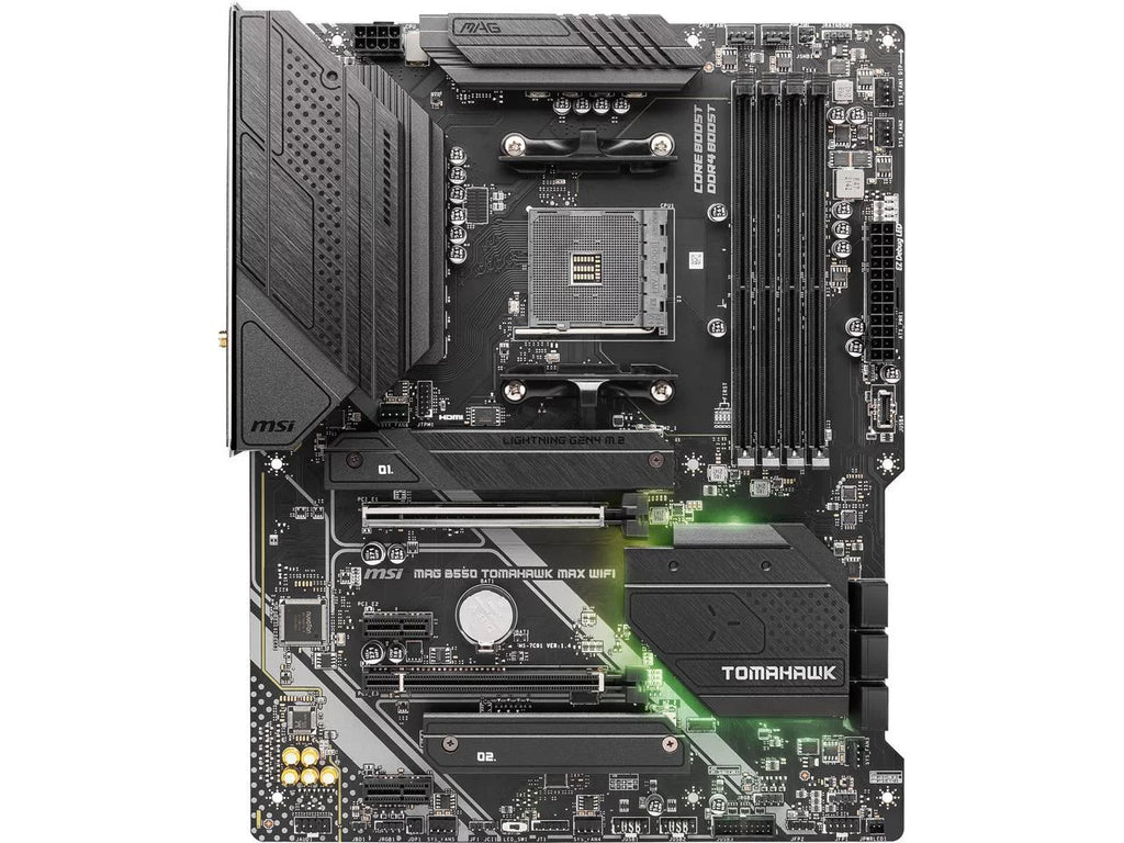 MAG B550 Tomahawk MAX WiFi Gaming Motherboard AMD AM4 DDR4 PCIe 4.0 SATA 6Gb/s M.2 USB 3.2 Gen 2 HDMI DP ATX Wi-Fi 6E AMD Ryzen 5000 Series Processors Factory Refurbished M7662