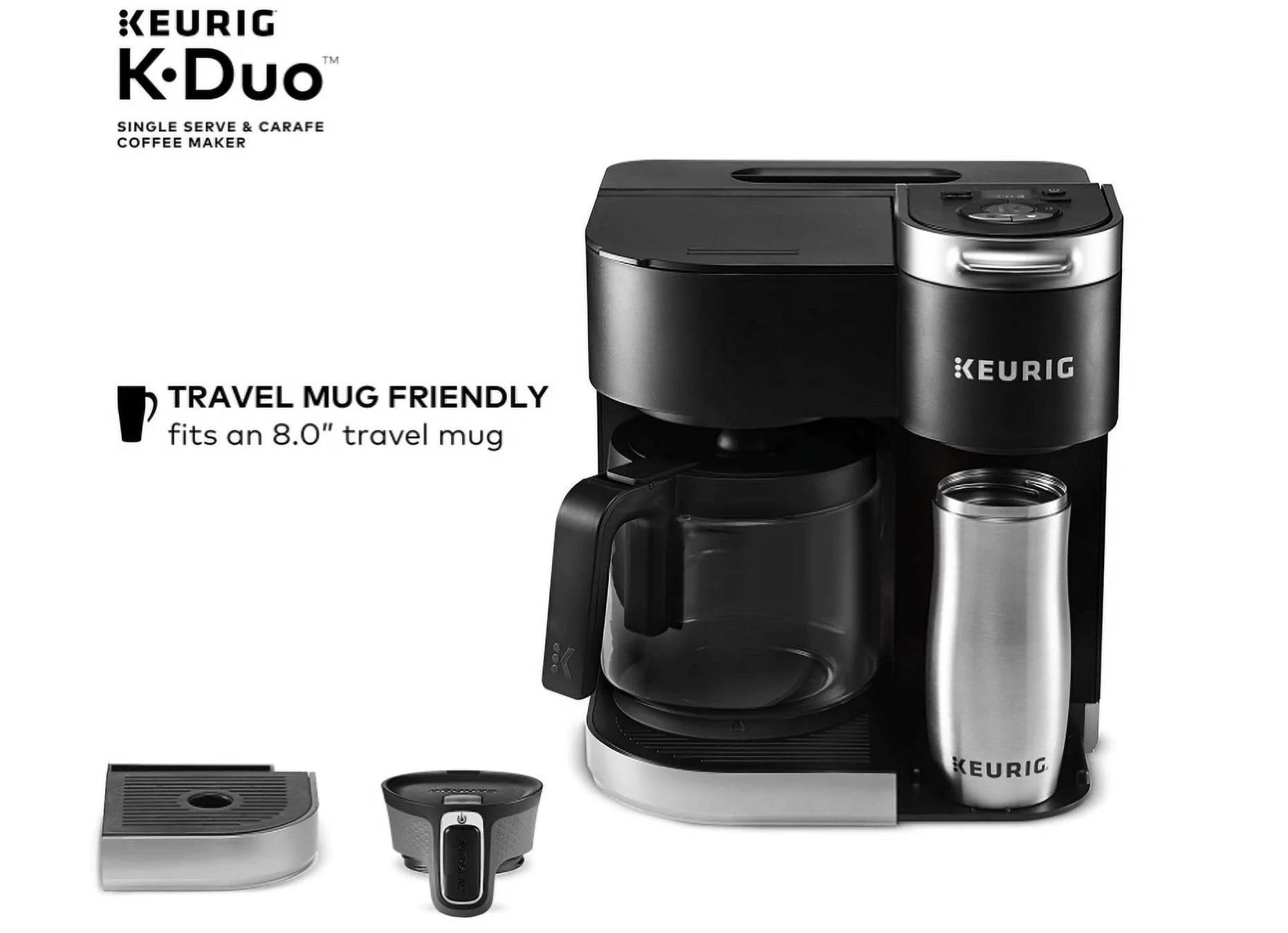 Black Single Serve and 12-Cup Carafe Drip Coffee Brewer T9388