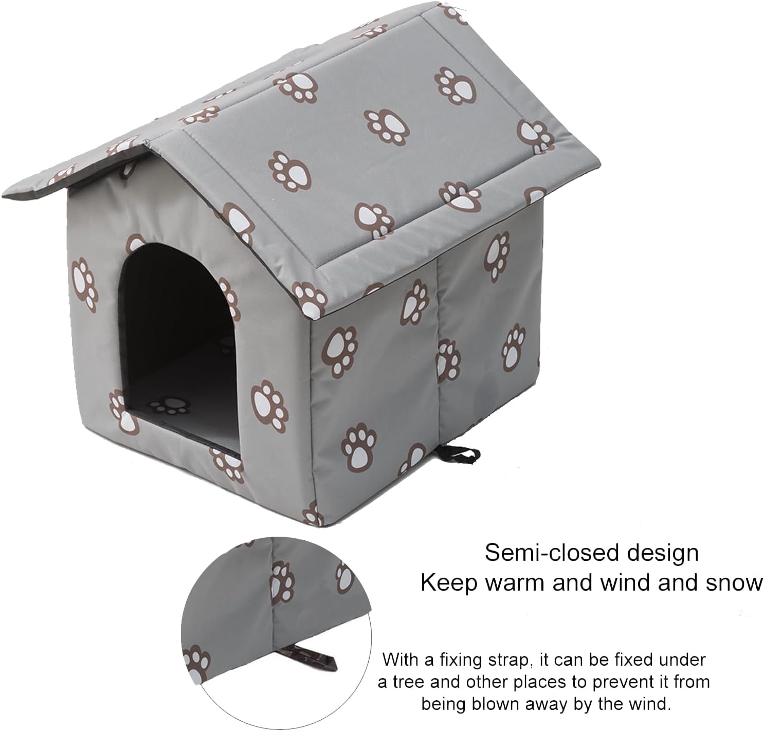 Grey Large Weatherproof Insulated Cat House G93462