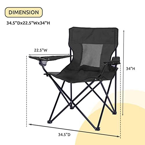 Navy Camping Chair with Cup Holder C8279