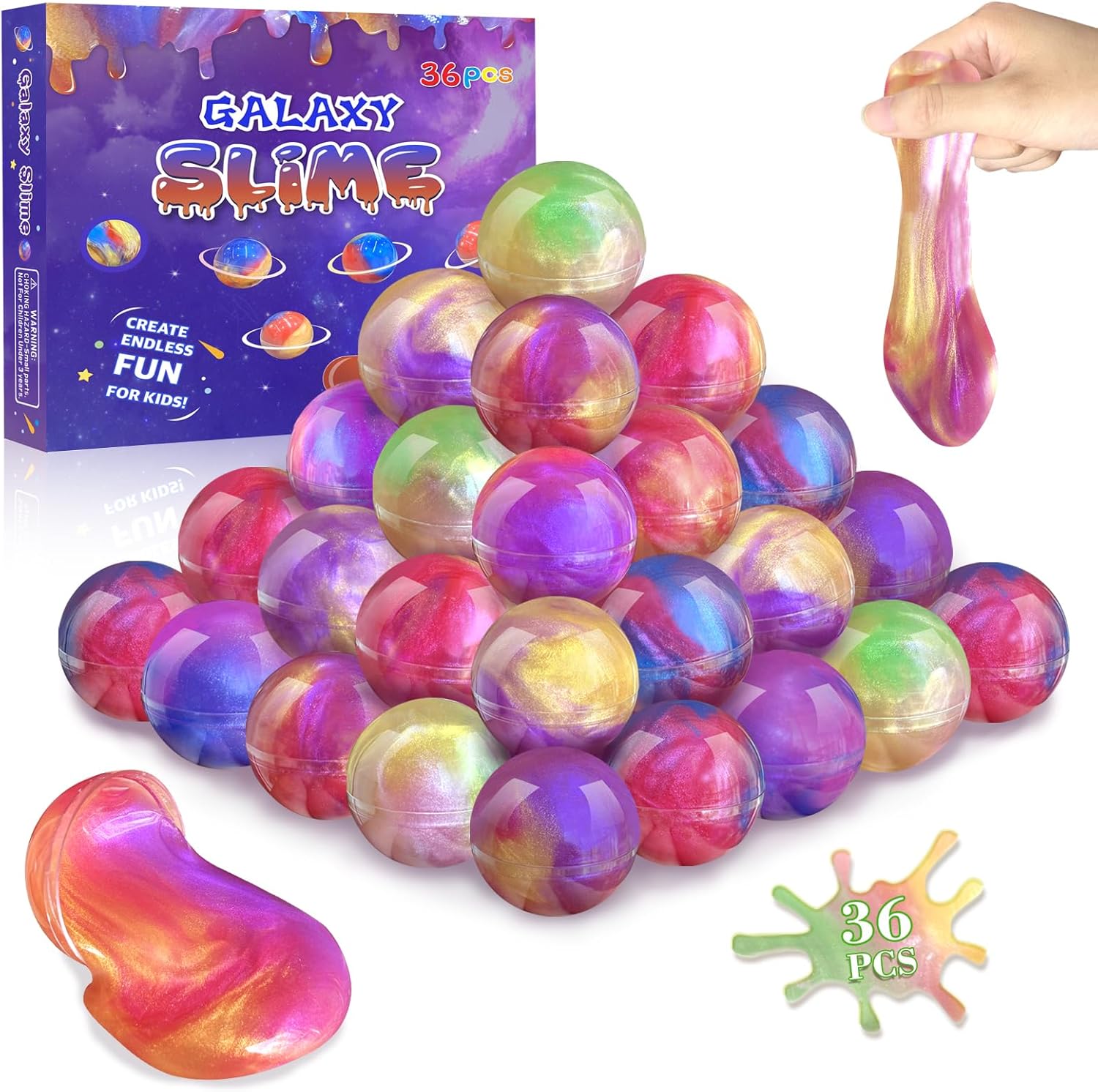 36 Pack Slime Balls DIY Stress Relief Putty Toy Stretchy Non-Sticky W705
