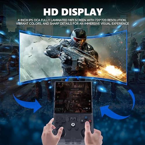 Retro Handheld Game Console 128G Built-in 18000+ Classic Games 4.0-in IPS Screen Black Y409568