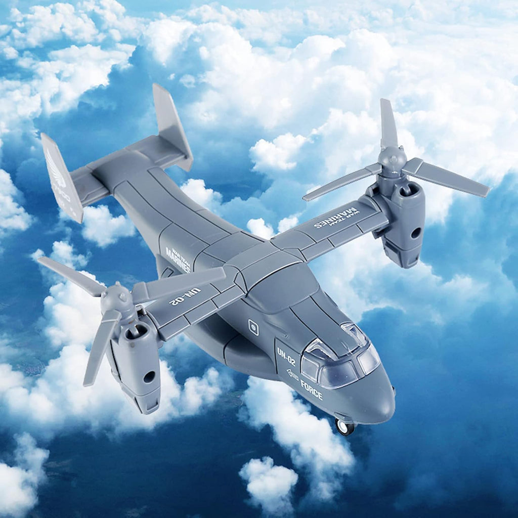 Military Transport Aircraft Die-Cast Metal Pull Back Airplanes Pack of 2 M845