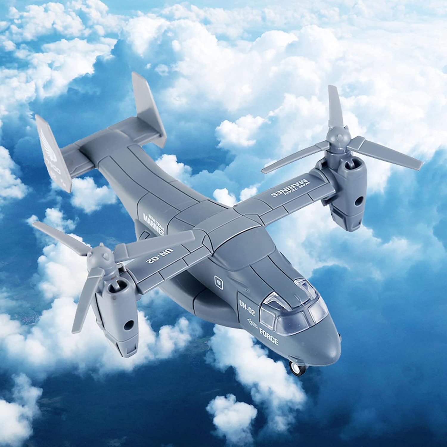 Military Transport Aircraft Die-Cast Metal Pull Back Airplanes Pack of 2 M845