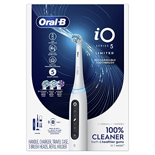 White Rechargeable Electric Toothbrush with 3 Brush Heads and Travel Case T118