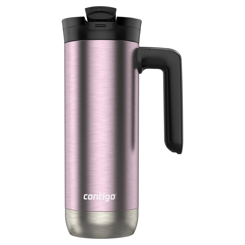 20 oz Insulated Stainless Steel Travel Mug with Handle in Pink N972242