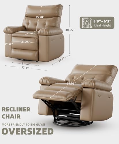 Electric Swivel Massage Chair with Vibration and Heating, PU Leather Single Sofa Z499877