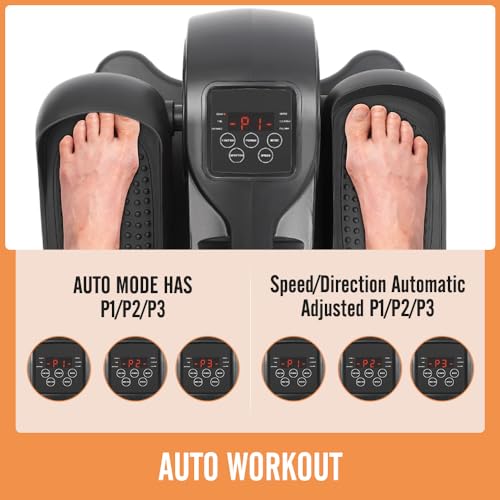 Under Desk Electric Seated Pedal Exerciser Leg Exercise Equipment with Remote Control Mini Elliptical Machine A1426